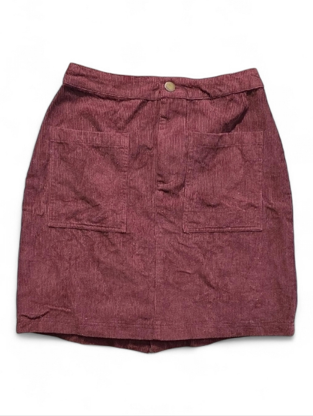 Japna Women's Corduroy Burgundy Mini Skirt
